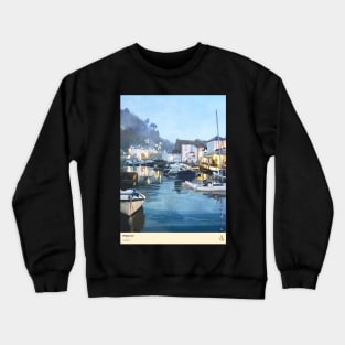 Polperro, Cornwall, Travel poster (Portrait) Crewneck Sweatshirt